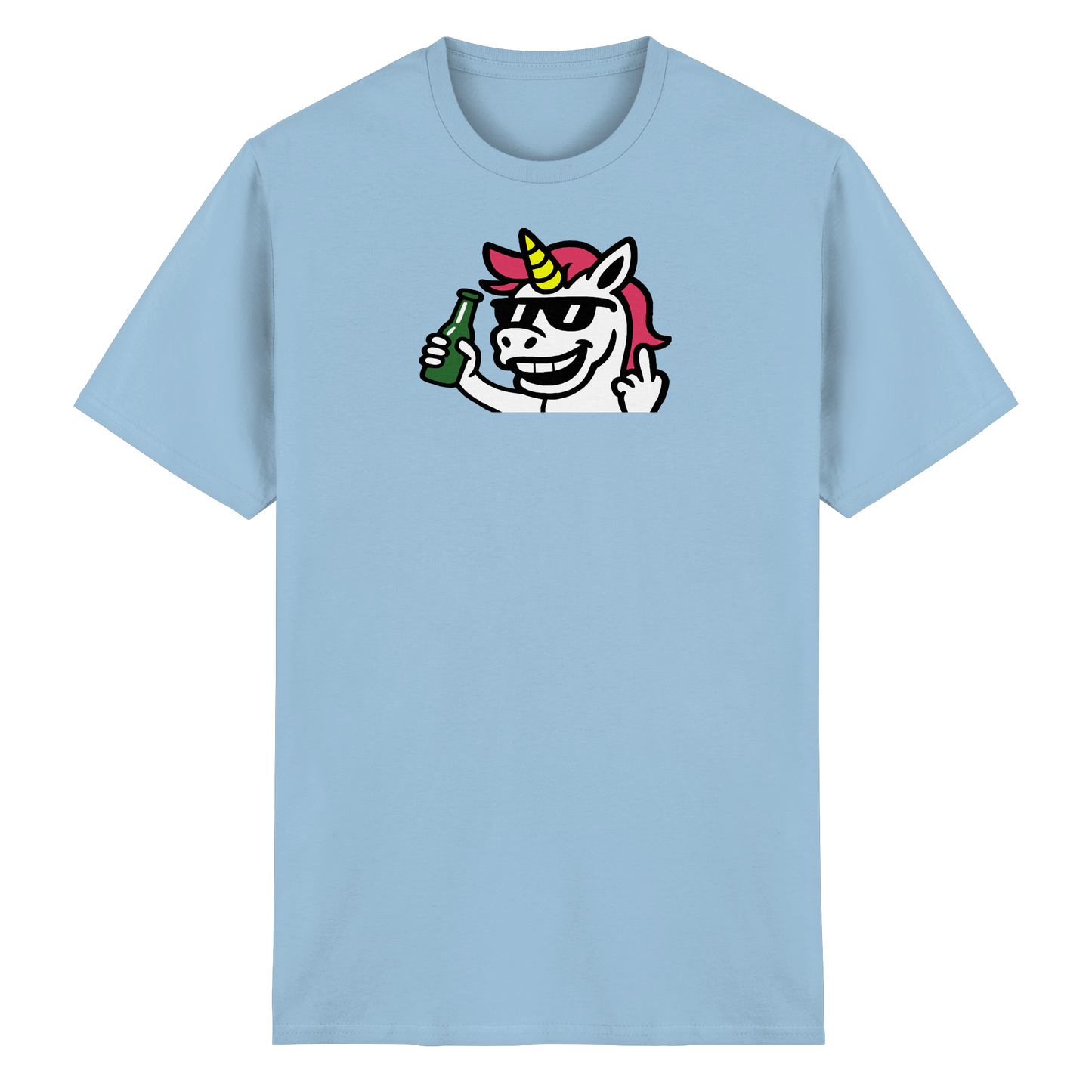 Einhorn mit Mittelfinger – Im Partymodus scheißt’s auf Glitzerregeln - Heavy Cotton T-Shirt