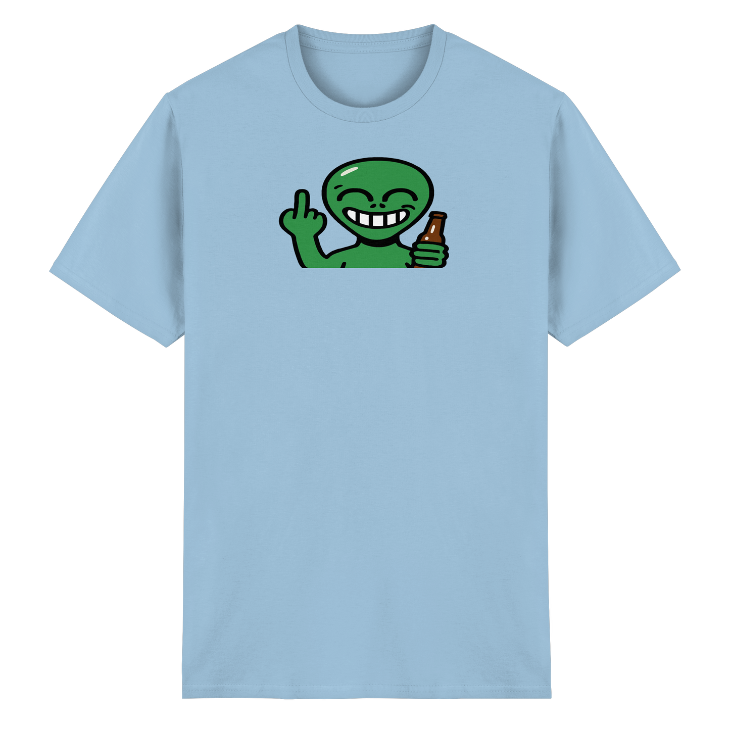 Alien mit Mittelfinger – Cosmic Party, irdischer Finger - Heavy Cotton T-Shirt