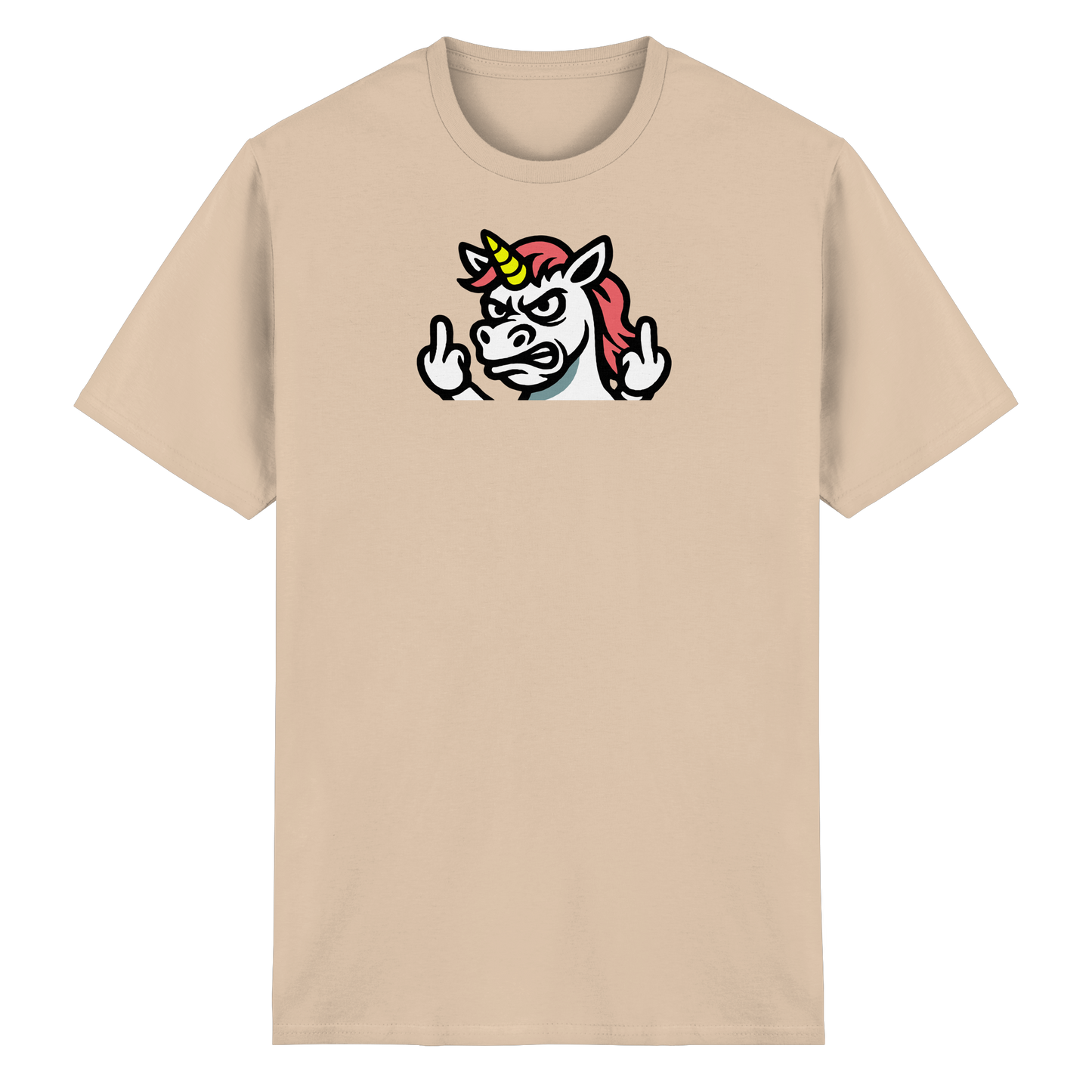 Einhorn mit Mittelfinger – Sag’s mit dem Horn - Heavy Cotton T-Shirt