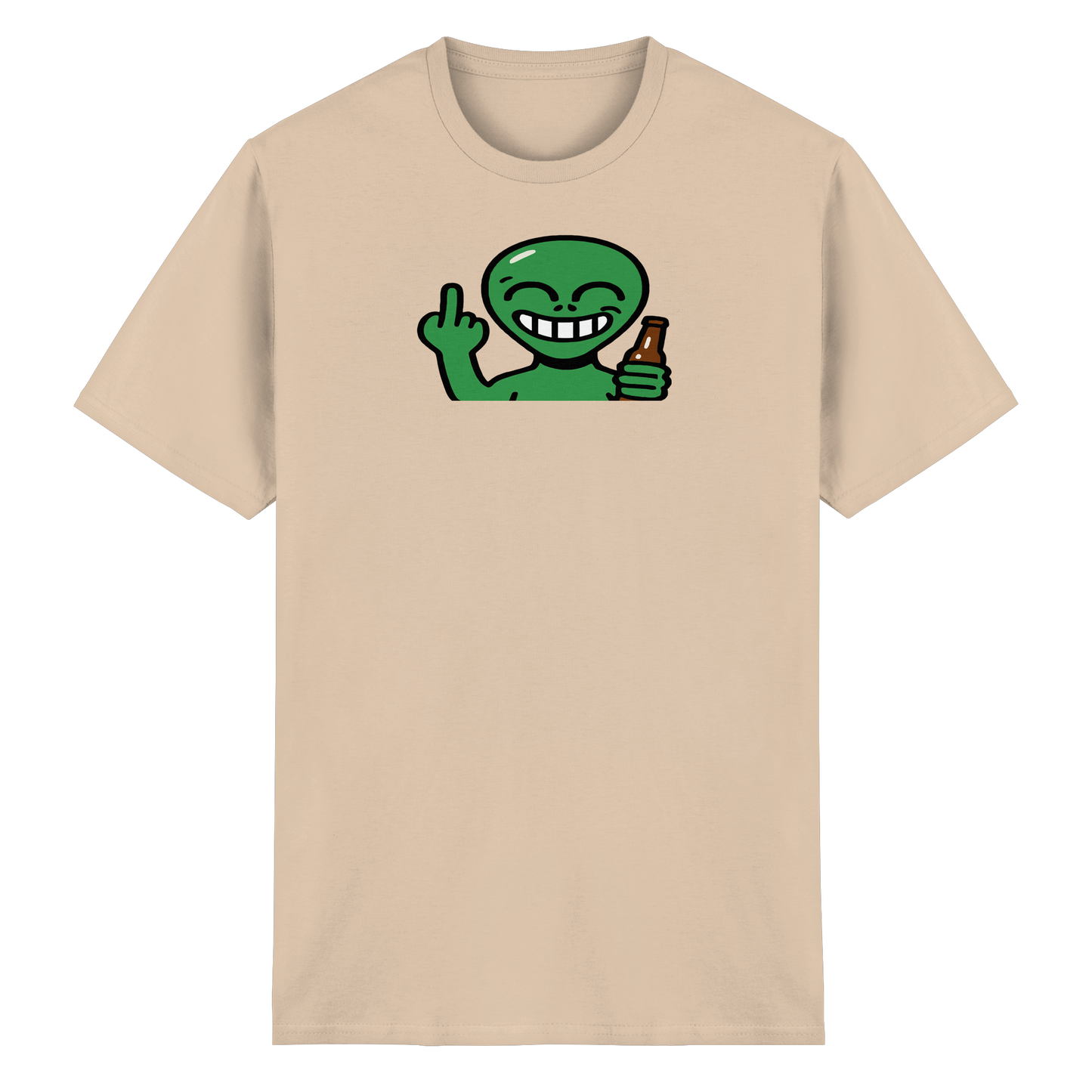 Alien mit Mittelfinger – Cosmic Party, irdischer Finger - Heavy Cotton T-Shirt