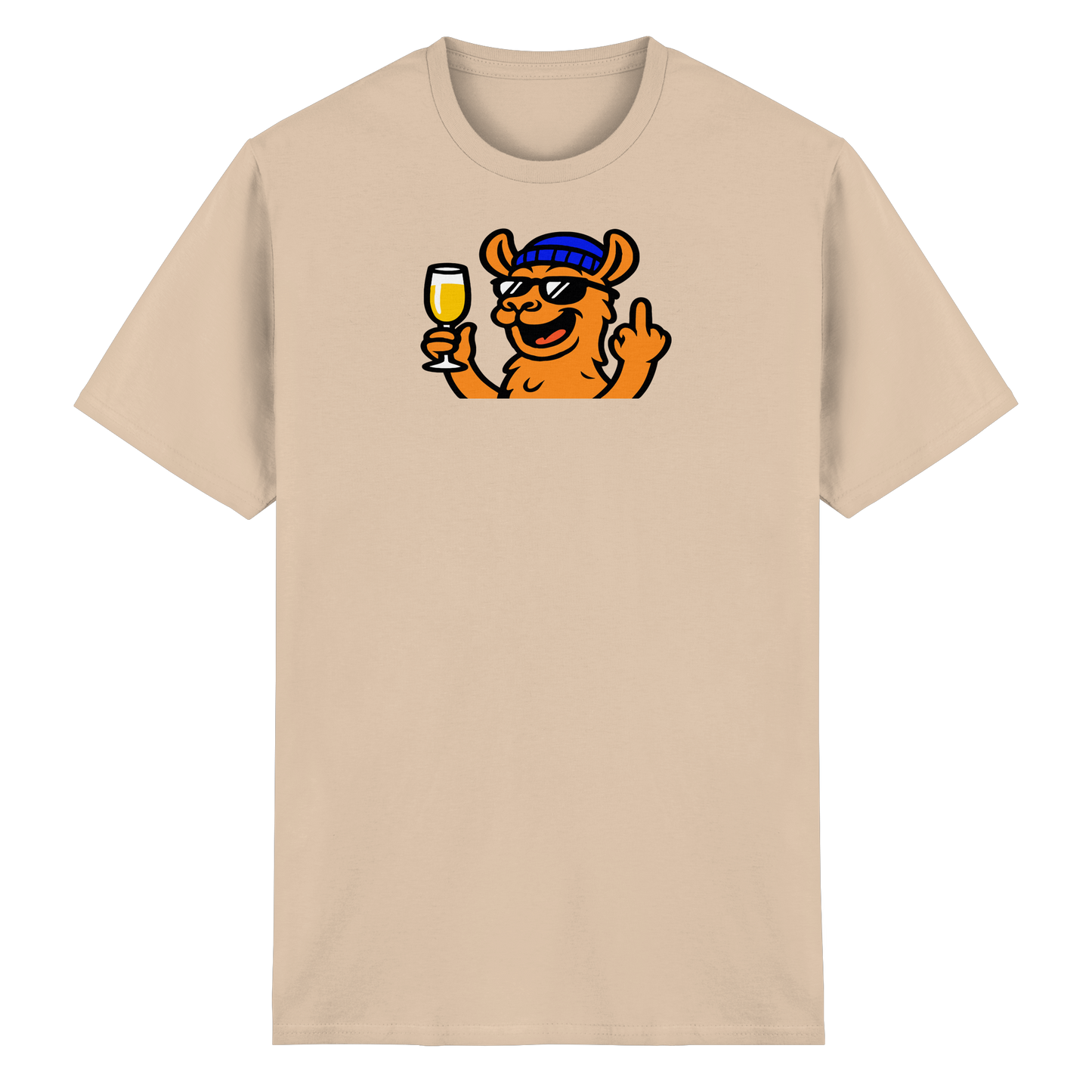 Lama mit Mittelfinger – Der ultimative Stoppschild für Laberer - Heavy Cotton T-Shirt