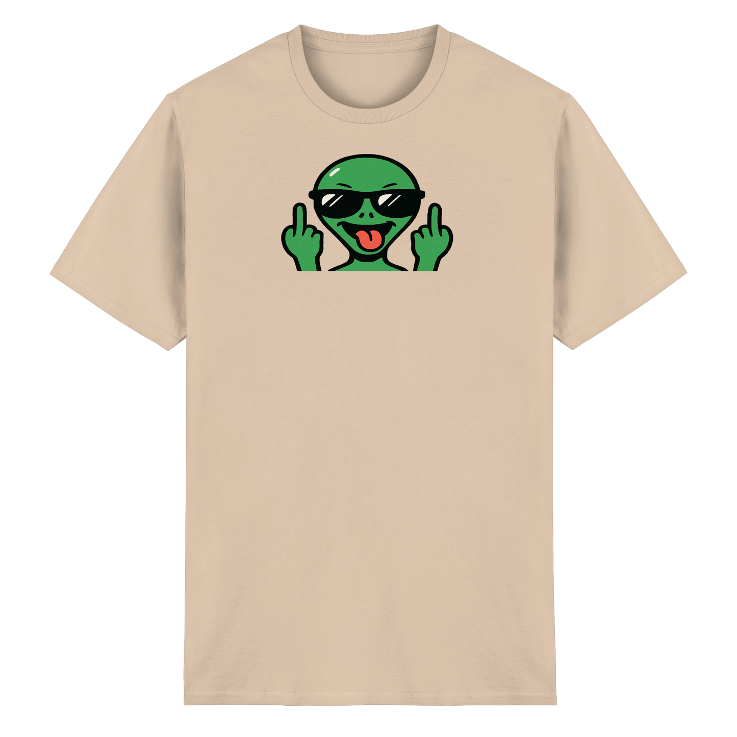 Alien mit Mittelfinger – Grüße vom Planeten Genervt - Heavy Cotton T-Shirt