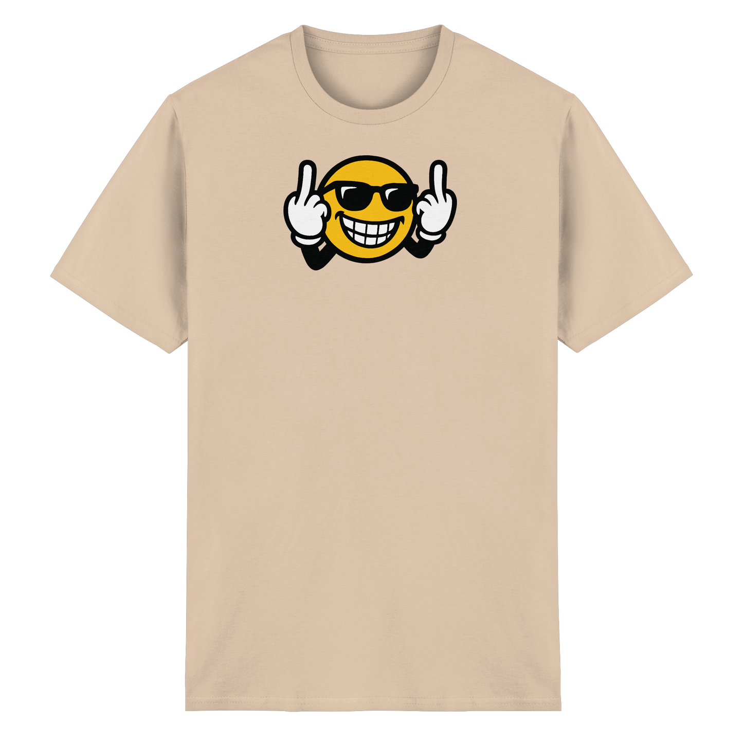 Smiley mit Mittelfinger – Nett lächeln. Weitergehen. - Heavy Cotton T-Shirt
