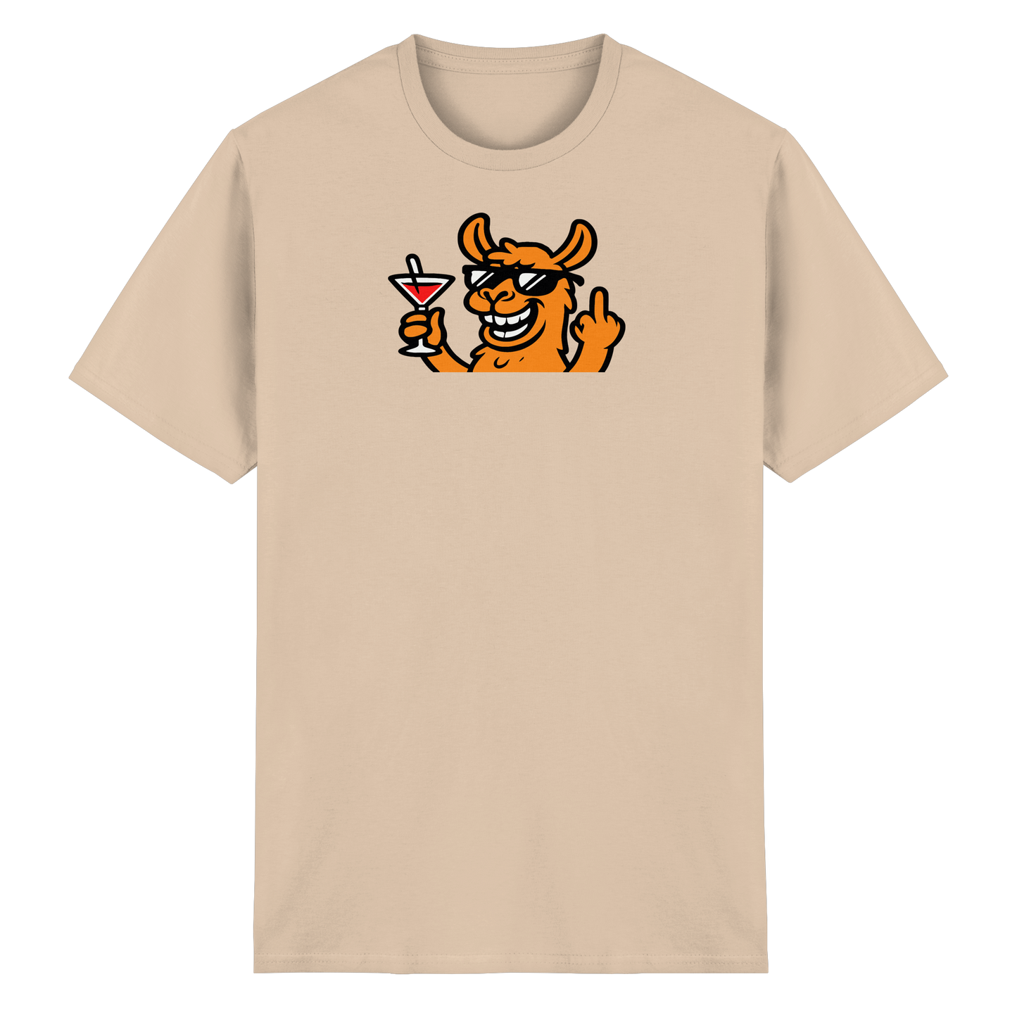 Lama mit Mittelfinger – Partymodus mit Attitüde  - Heavy Cotton T-Shirt