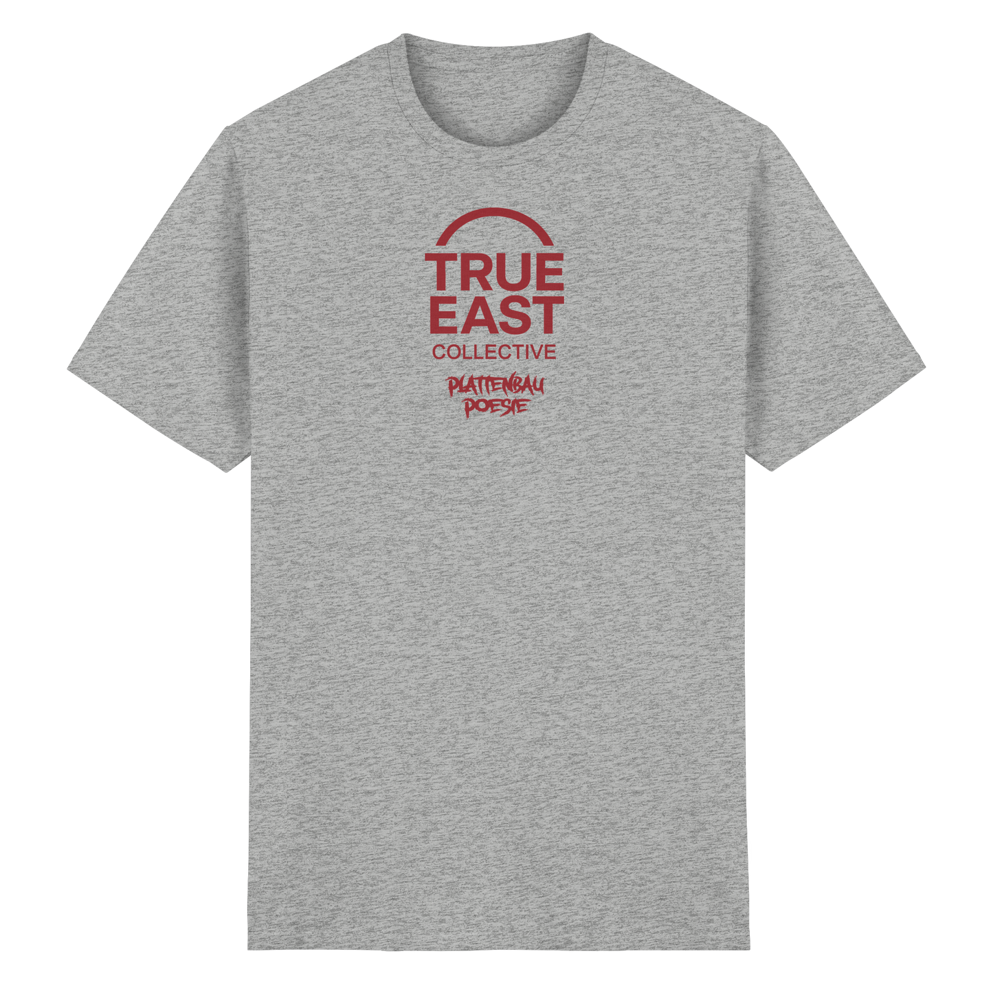 Plattenbau Poesie & True East Logo – Zwischen Beton und Gefühl - Heavy Cotton T-Shirt