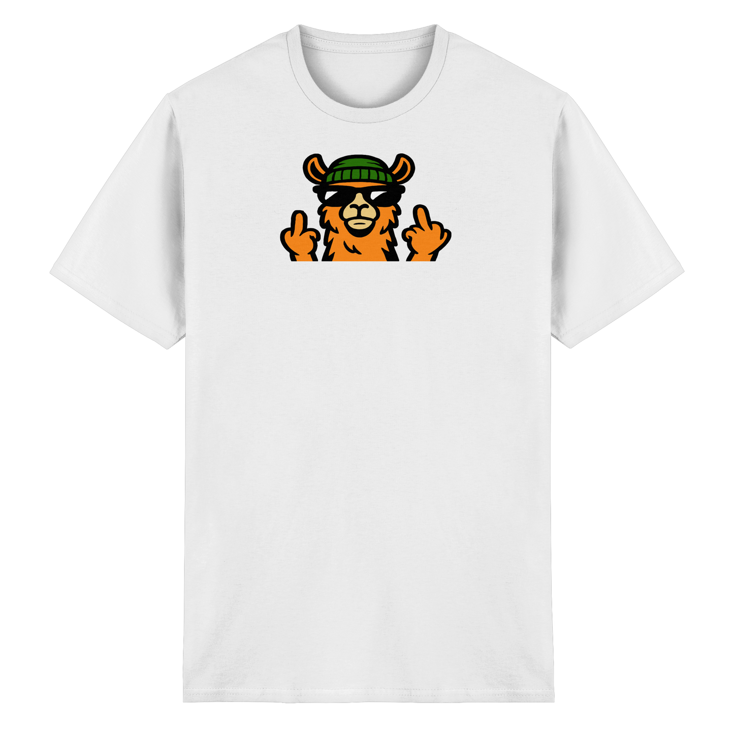 Lama mit Mittelfinger – Dein freches Statement gegen nervige Fragen und blöde Menschen - Heavy Cotton T-Shirt