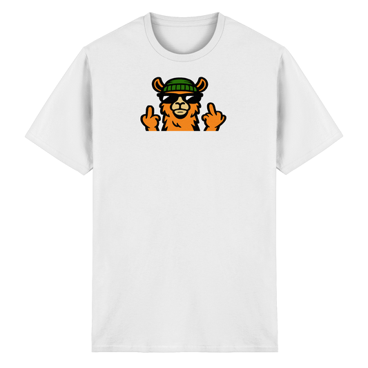 Lama mit Mittelfinger – Dein freches Statement gegen nervige Fragen und blöde Menschen - Heavy Cotton T-Shirt