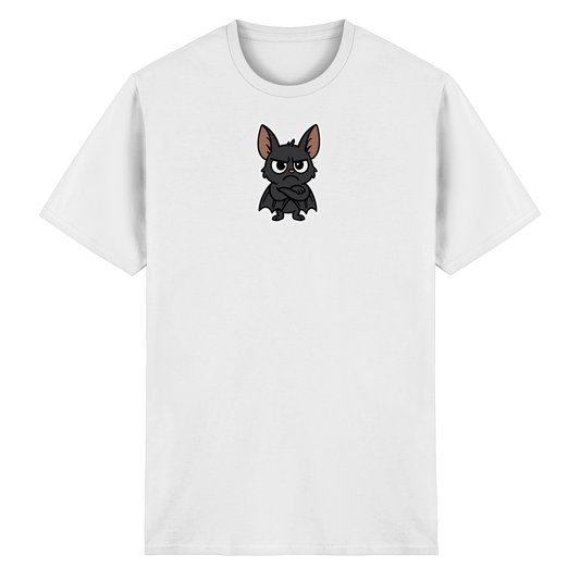 Fledermaus mit verschränkten Flügeln – Nachtmodus: Skepsis aktiv - Heavy Cotton T-Shirt