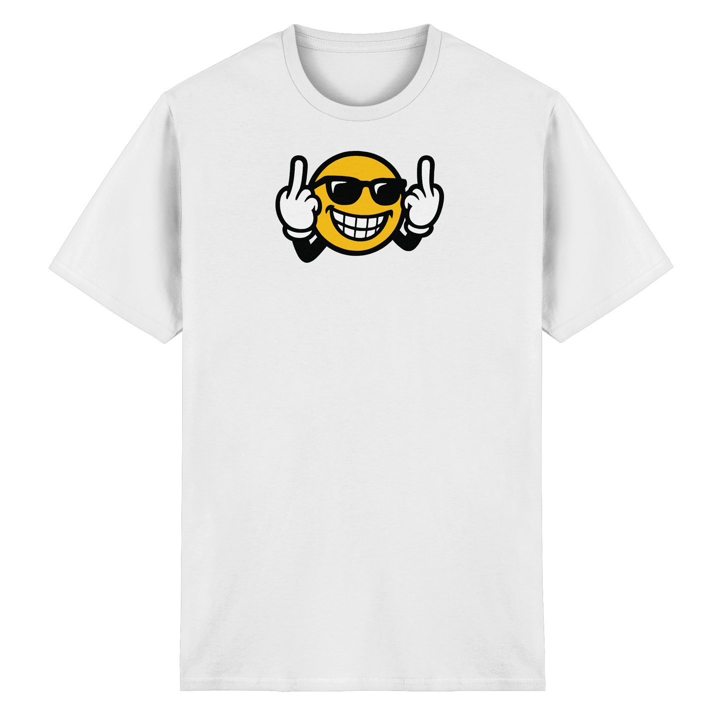 Smiley mit Mittelfinger – Nett lächeln. Weitergehen. - Heavy Cotton T-Shirt