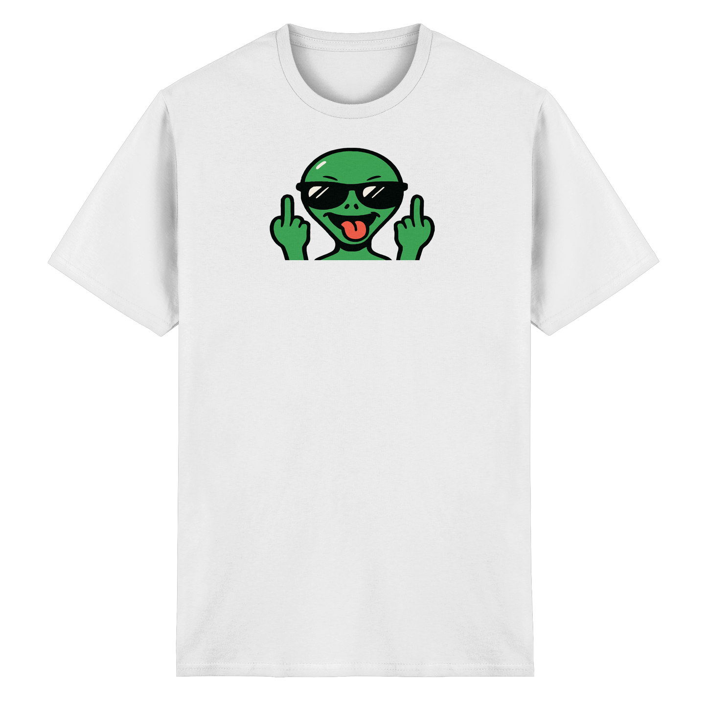 Alien mit Mittelfinger – Grüße vom Planeten Genervt - Heavy Cotton T-Shirt