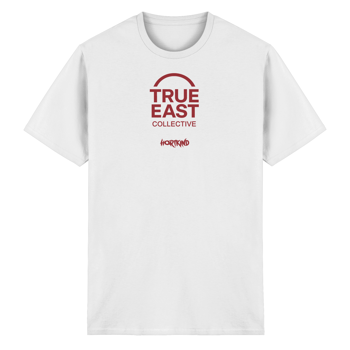 Hortkind &True East Logo – Aufgewachsen zwischen Pausenhof und Plattenbau - Heavy Cotton T-Shirt