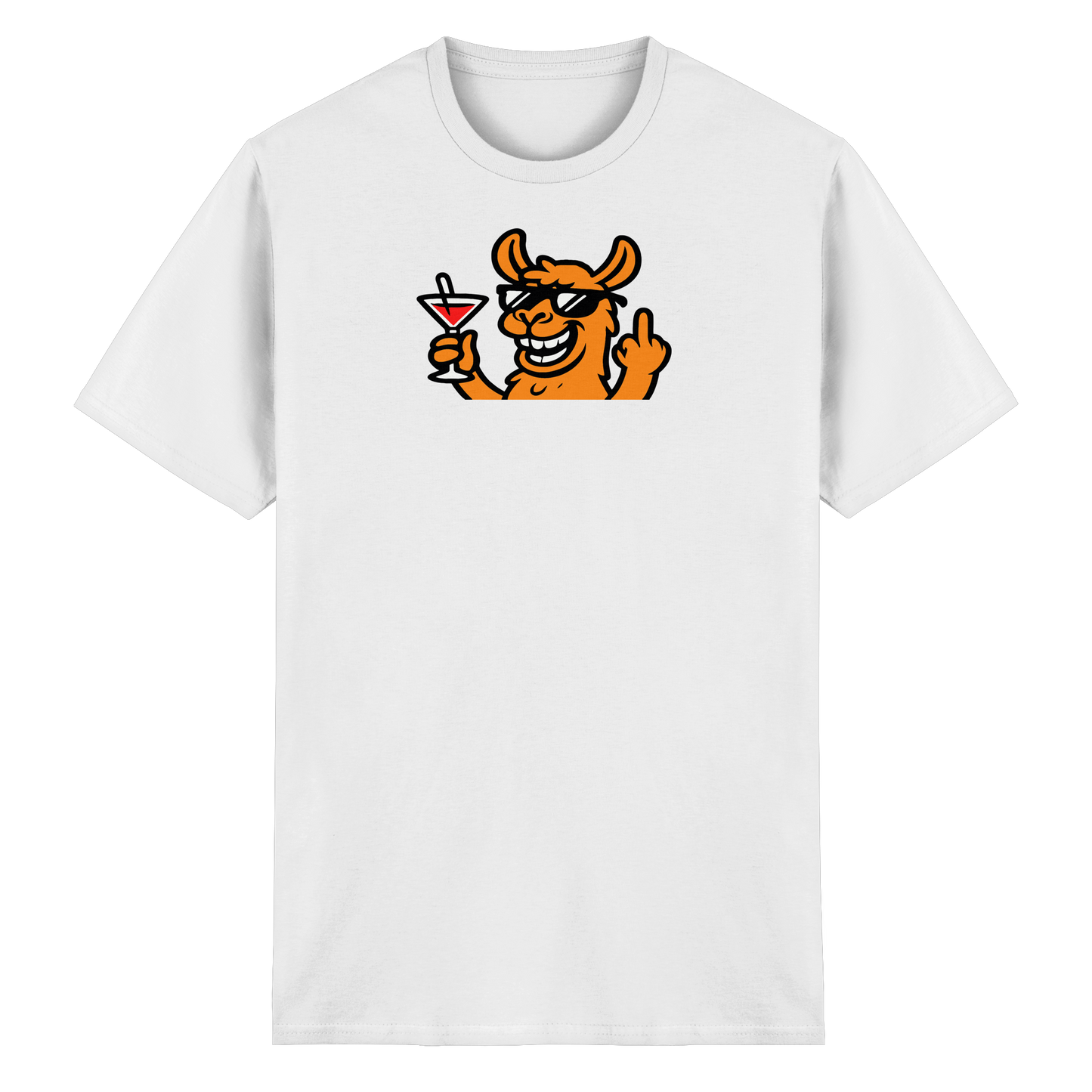 Lama mit Mittelfinger – Partymodus mit Attitüde  - Heavy Cotton T-Shirt