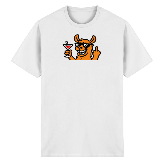 Lama mit Mittelfinger – Partymodus mit Attitüde  - Heavy Cotton T-Shirt