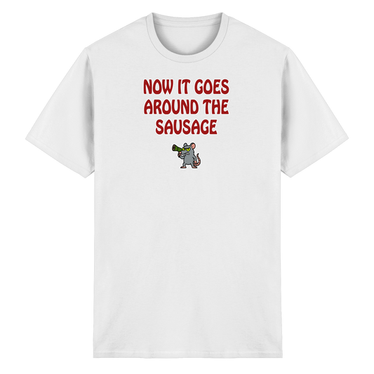 Now it goes around the sausage - Heavy Cotton T-Shirt