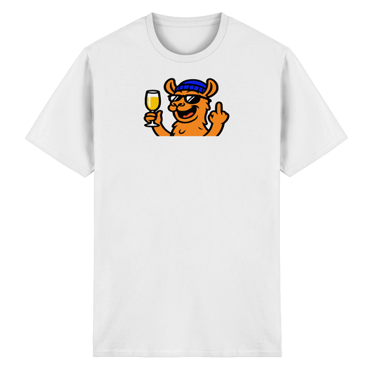 Lama mit Mittelfinger – Der ultimative Stoppschild für Laberer - Heavy Cotton T-Shirt