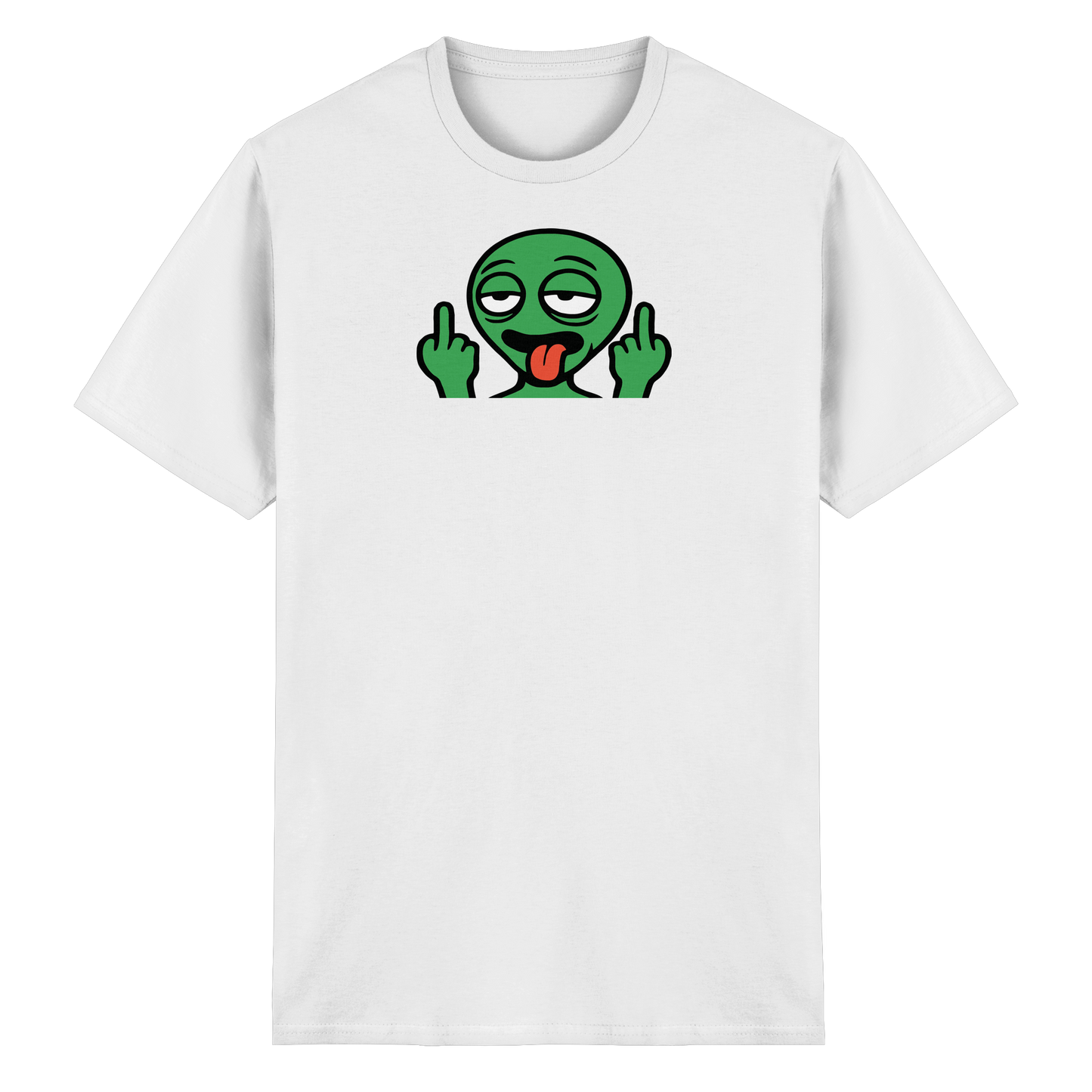 Alien mit Mittelfinger – Ich will nach Hause, aber erst flippe ich euch noch - Heavy Cotton T-Shirt