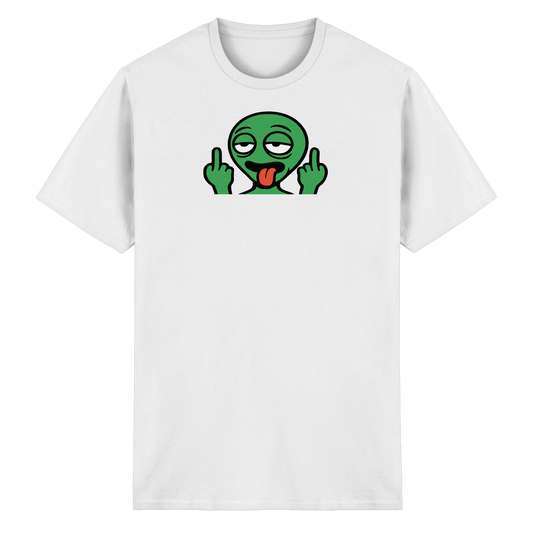 Alien mit Mittelfinger – Ich will nach Hause, aber erst flippe ich euch noch - Heavy Cotton T-Shirt
