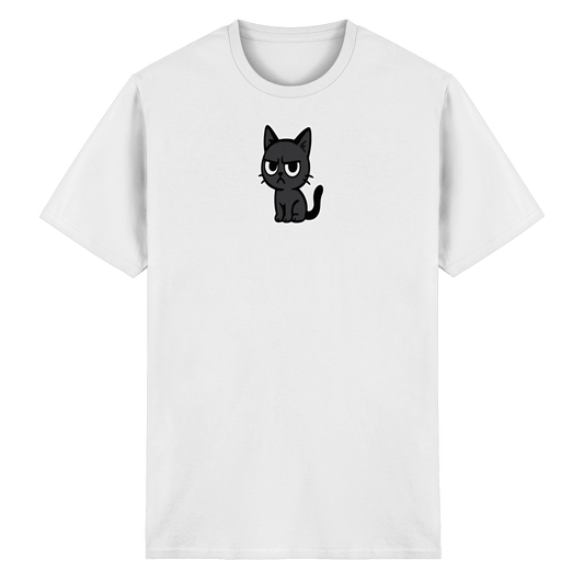 Schwarze Katze mit erhobenem Blick – Katzen haben Personal - Heavy Cotton T-Shirt