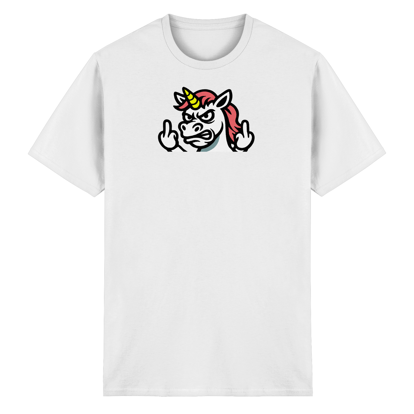 Einhorn mit Mittelfinger – Sag’s mit dem Horn - Heavy Cotton T-Shirt