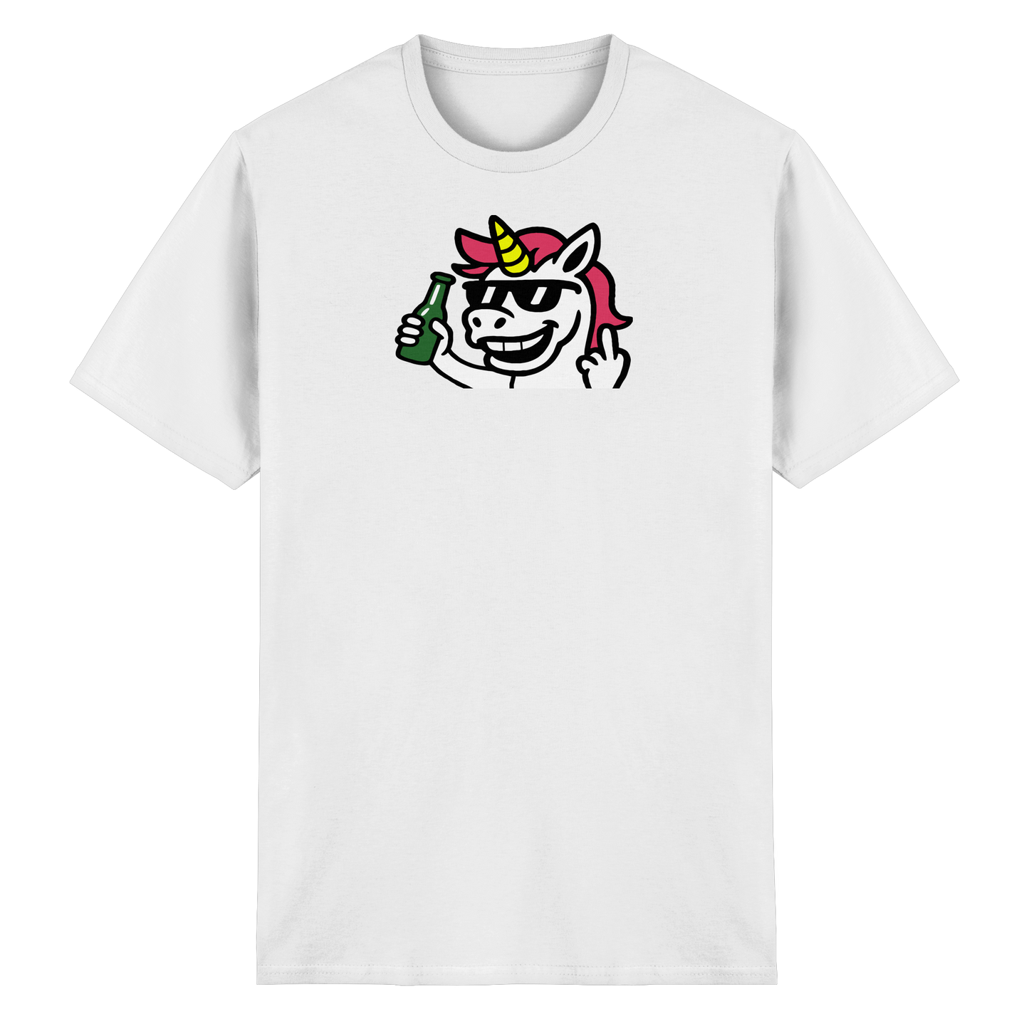 Einhorn mit Mittelfinger – Im Partymodus scheißt’s auf Glitzerregeln - Heavy Cotton T-Shirt