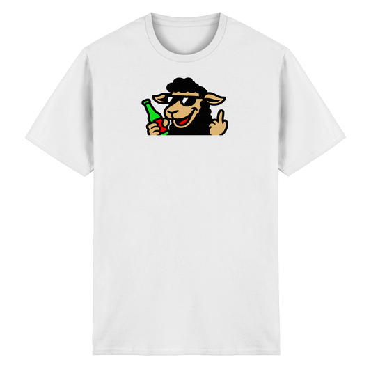 Schaf mit Mittelfinger im Partymodus – Zu viel Konfetti, zu wenig Geduld - Heavy Cotton T-Shirt