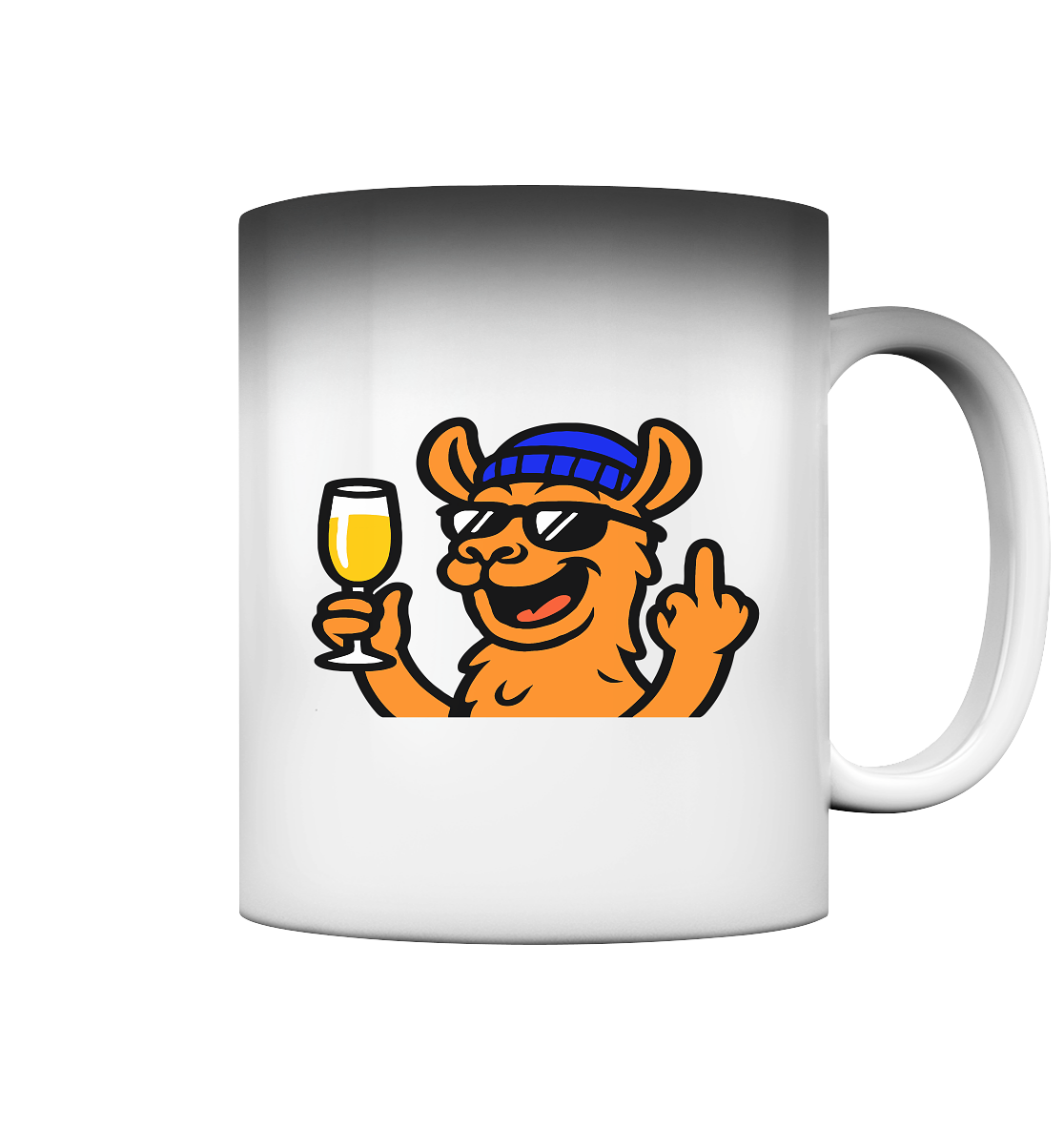Lama mit Mittelfinger – Der ultimative Stoppschild für Laberer - Magic Mug
