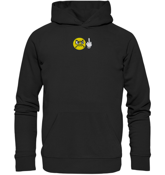 Smiley mit Mittelfinger – Dein stilles „Nope“ mit Gesicht - Organic Hoodie (Stick)