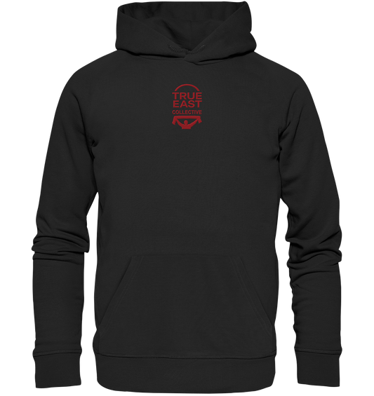 True East Logo & Ultra-Silhouette – Haltung in Bewegung - Organic Hoodie (Stick)