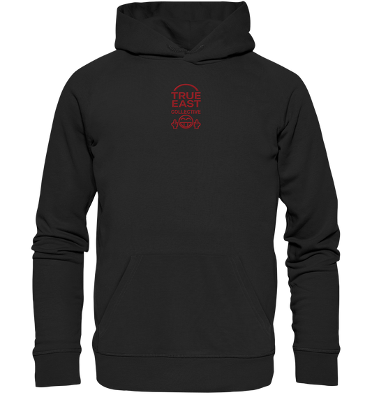 True East Logo & Doppelfinger-Smiley – Lächeln, aber lass stecken - Organic Hoodie (Stick)