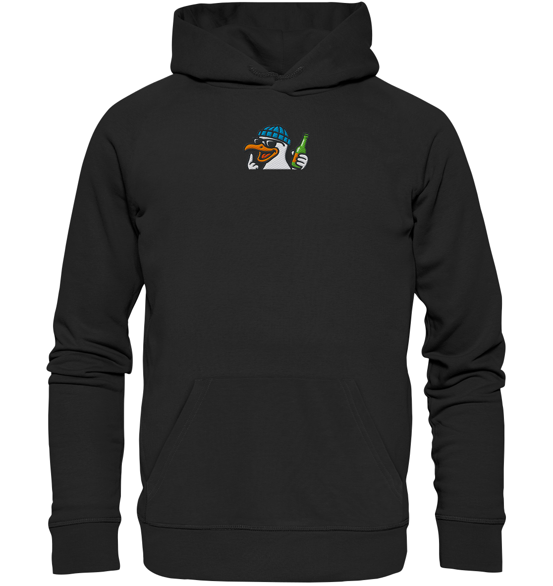 Möwe mit Mittelfinger – Dein nachtaktives Party-Orakel - Organic Hoodie (Stick)