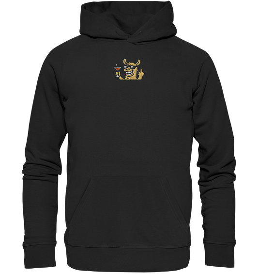 Lama mit Mittelfinger – Partymodus mit Attitüde - Organic Hoodie (Stick)