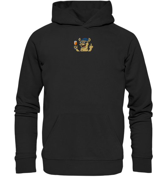 Lama mit Mittelfinger – Der ultimative Stoppschild für Laberer - Organic Hoodie (Stick)