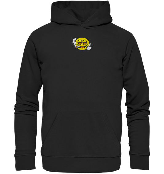 Smiley mit Mittelfinger – Wie ein Joint, nur zum Anziehen - Organic Hoodie (Stick)