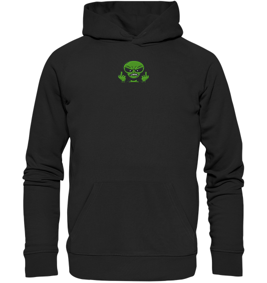 Alien mit Mittelfinger – Kontakt abgebrochen - Organic Hoodie (Stick)