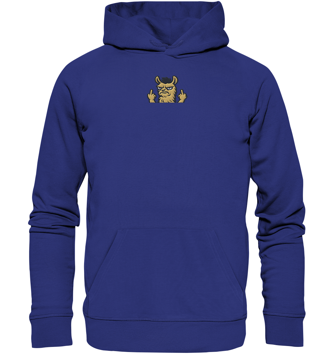 Lama mit Mittelfinger – Dein Mode-Statement gegen soziale Überforderung - Organic Hoodie (Stick)