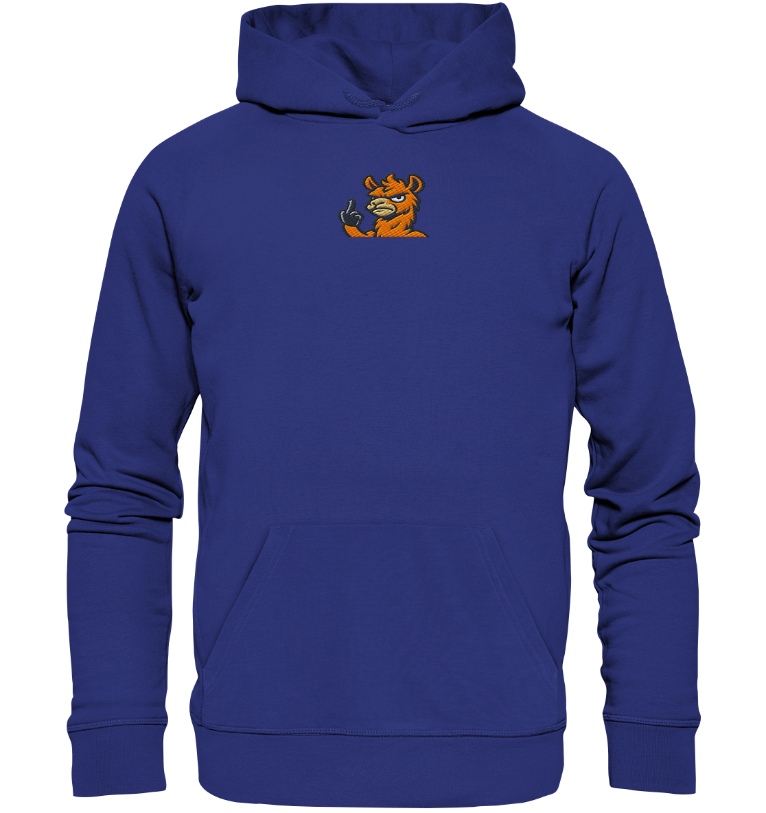 Lama mit Mittelfinger – Meditation auf Abwehrmodus - Organic Hoodie (Stick)