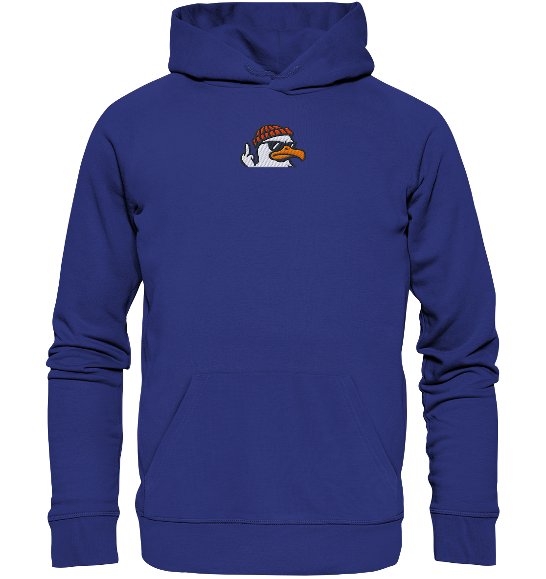 Möwe mit Mittelfinger – Klarstellung in Federform - Organic Hoodie (Stick)