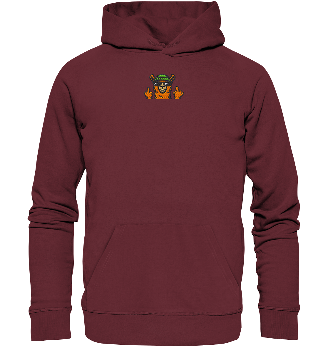 Lama mit Mittelfinger – Dein freches Statement gegen nervige Fragen und blöde Menschen - Organic Hoodie (Stick)