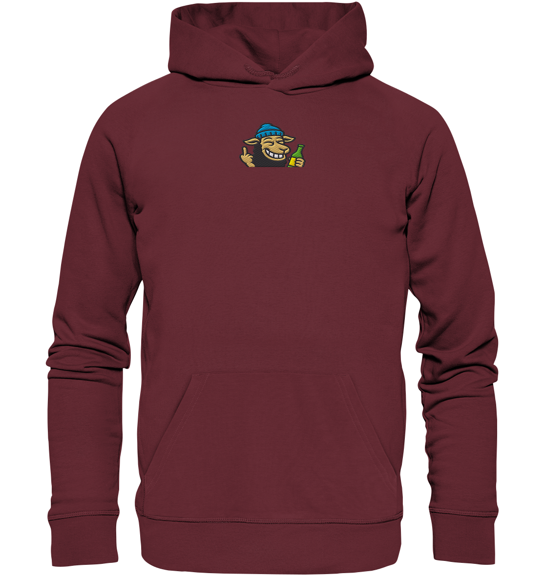 Schaf mit Mittelfinger im Partymodus – Dancefloor? Nur wenn’s brennt - Organic Hoodie (Stick)