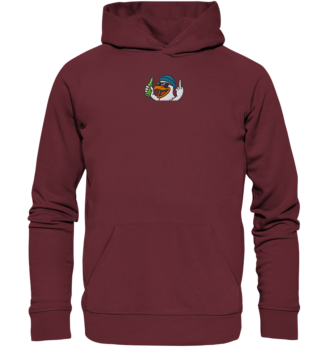Möwe mit Mittelfinger – Der fliegende Cocktail der Verweigerung - Organic Hoodie (Stick)