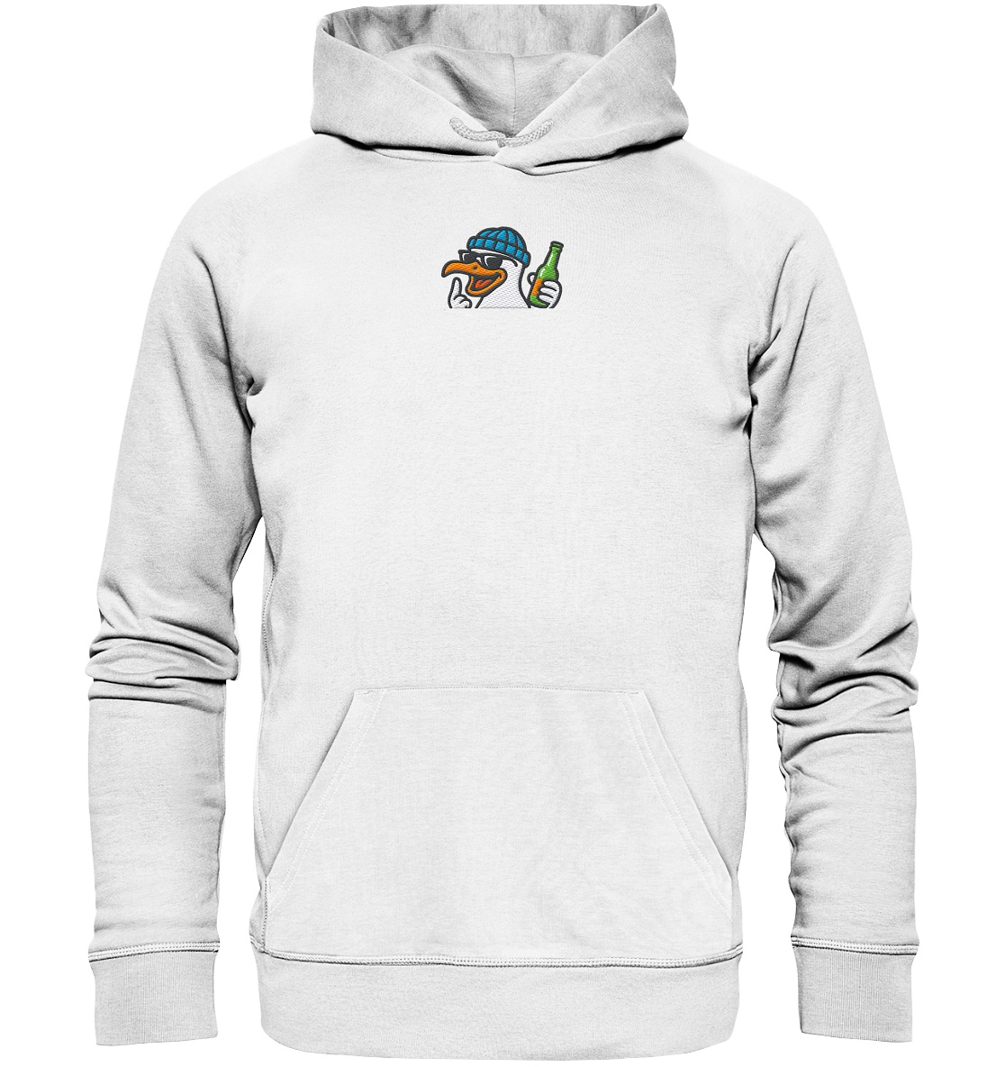 Möwe mit Mittelfinger – Dein nachtaktives Party-Orakel - Organic Hoodie (Stick)