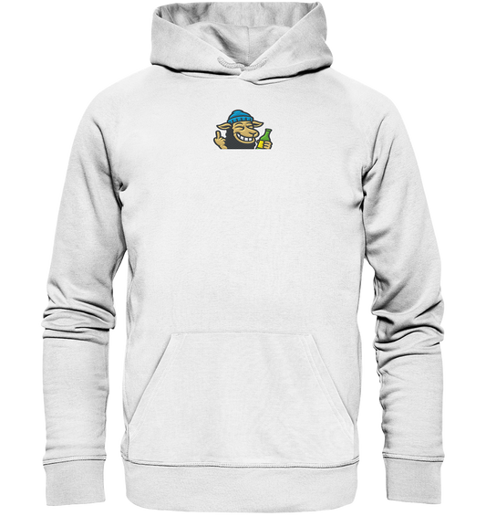 Schaf mit Mittelfinger im Partymodus – Dancefloor? Nur wenn’s brennt - Organic Hoodie (Stick)