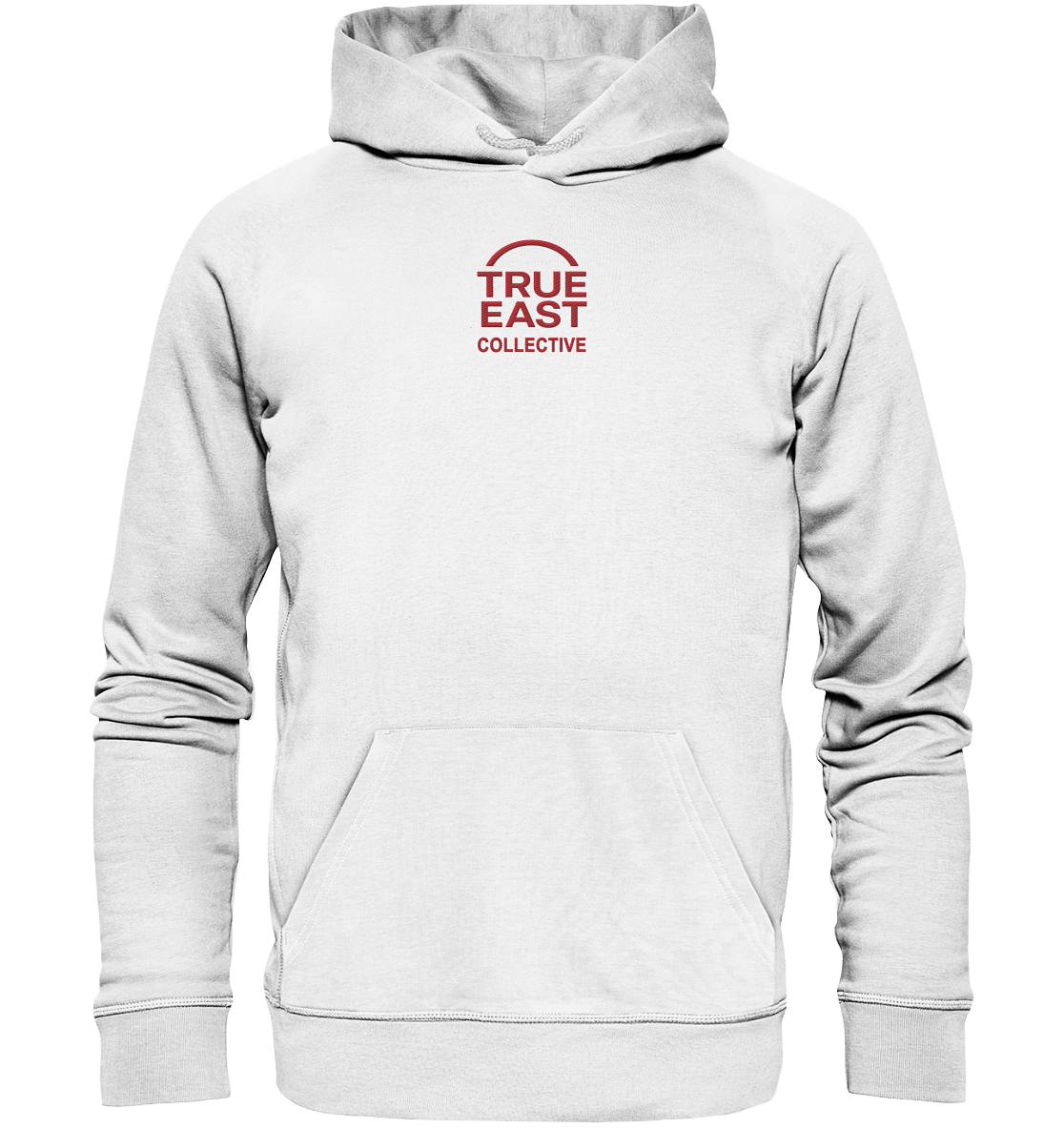 True East Logo – Kein Symbol. Eine Haltung. - Organic Hoodie (Stick)