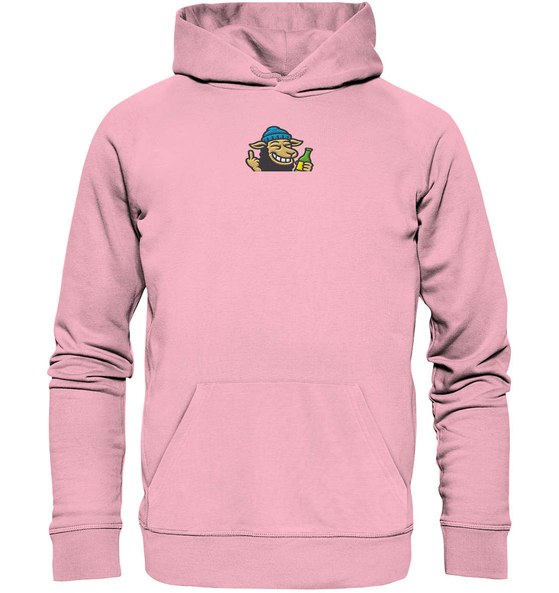Schaf mit Mittelfinger im Partymodus – Dancefloor? Nur wenn’s brennt - Organic Hoodie (Stick)