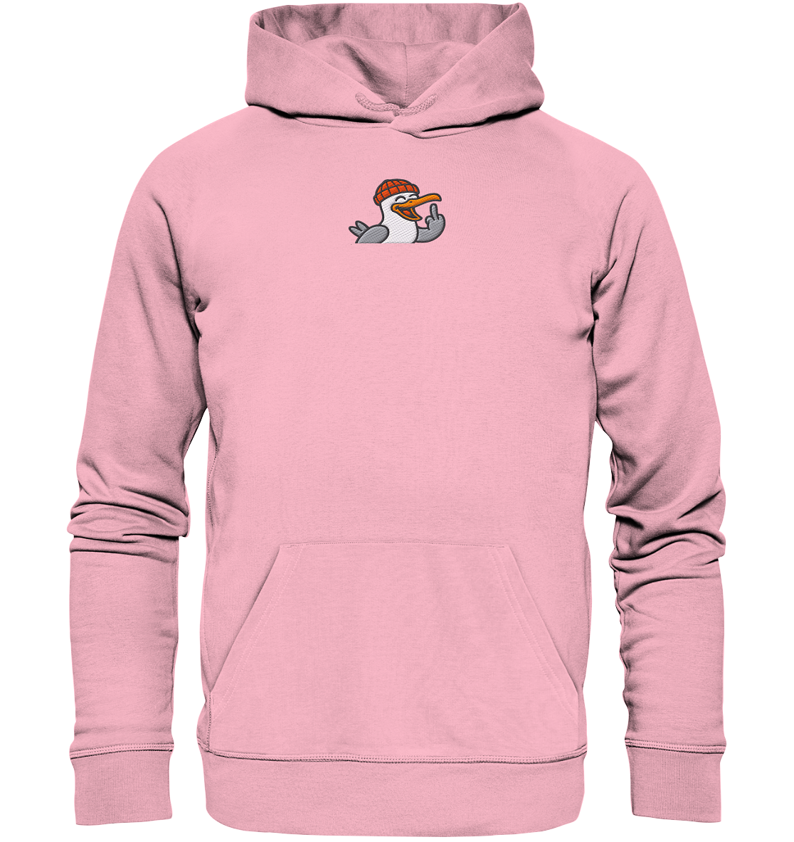 Möwe mit Mittelfinger – Wenn Höflichkeit keine Option mehr ist  - Organic Hoodie (Stick)