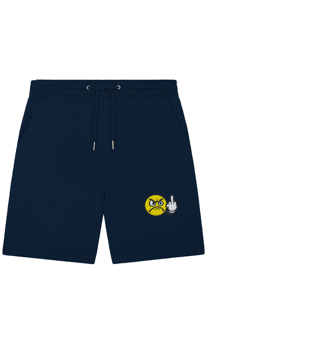 Smiley mit Mittelfinger – Dein stilles „Nope“ mit Gesicht - Organic Jogger Shorts (Stick)
