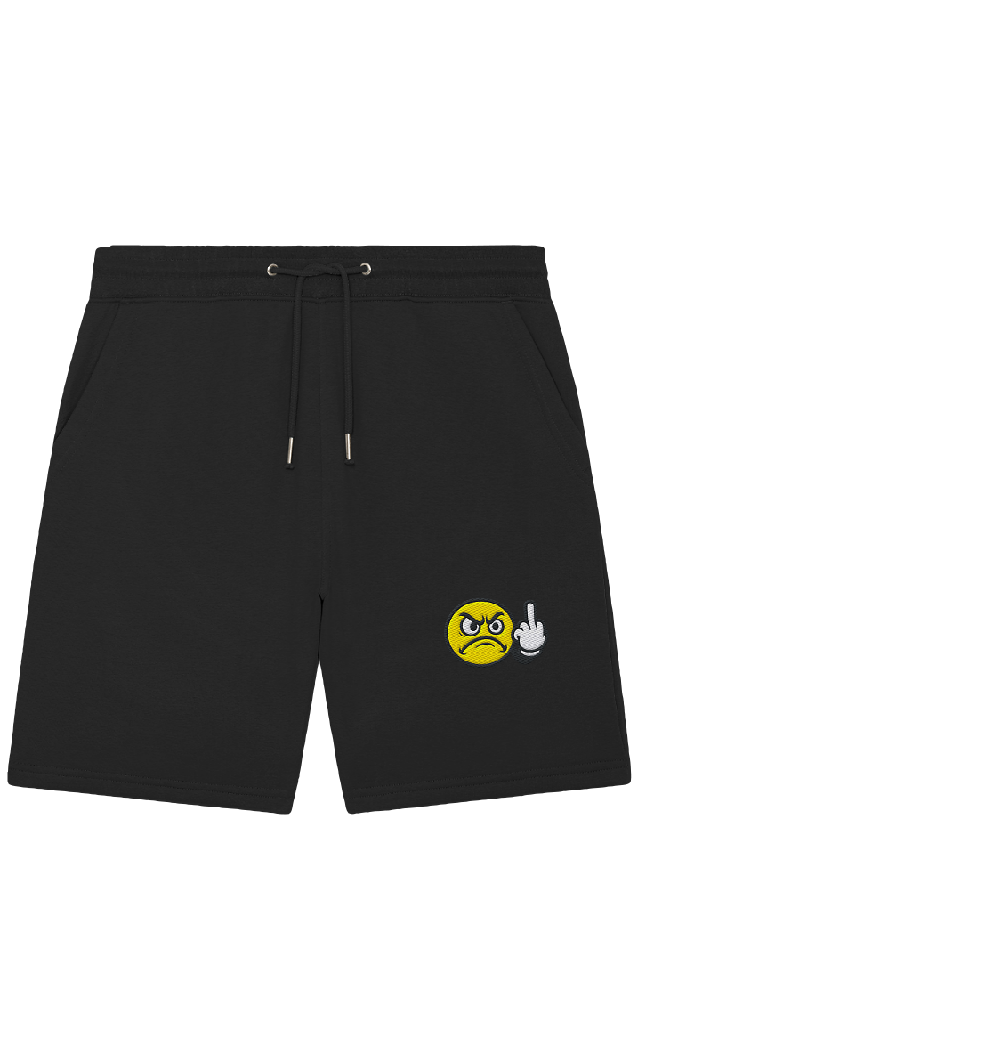 Smiley mit Mittelfinger – Dein stilles „Nope“ mit Gesicht - Organic Jogger Shorts (Stick)