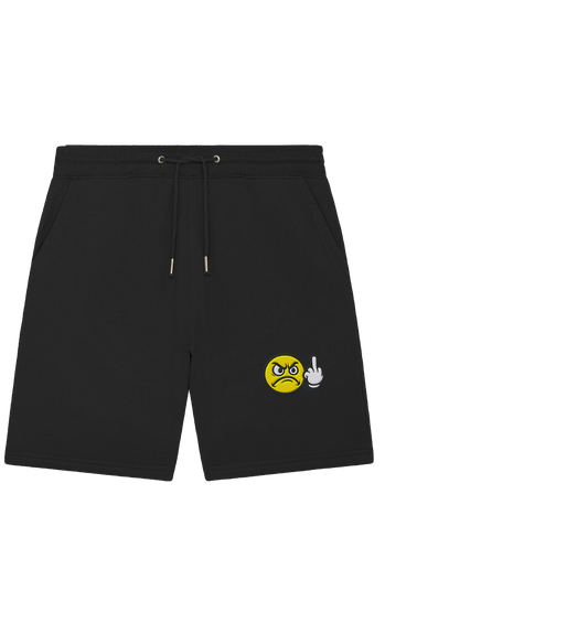 Smiley mit Mittelfinger – Dein stilles „Nope“ mit Gesicht - Organic Jogger Shorts (Stick)