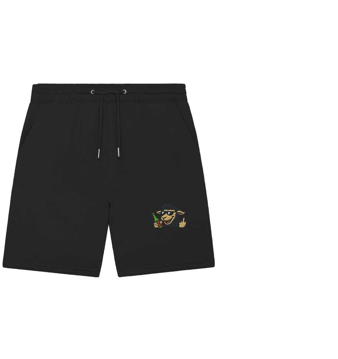 Schaf mit Mittelfinger im Partymodus – Zu viel Konfetti, zu wenig Geduld - Organic Jogger Shorts (Stick)