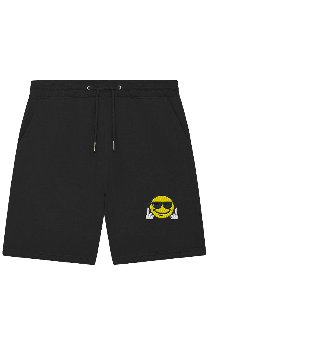 Smiley mit Mittelfinger – Gute Laune. Schlechte Laune. Klar geregelt. - Organic Jogger Shorts (Stick)